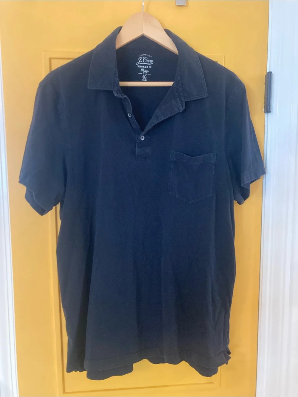 J. Crew Men’s Navy Pocket Polo Shirt - Black, XL